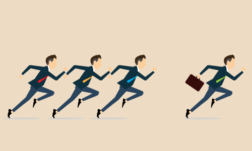 competitive business concept. businessman racing